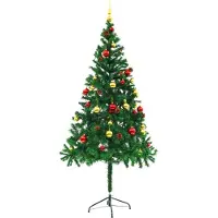 Syfax Künstlicher Weihnachtsbaum mit Beleuchtung & Kugeln Grün 180 cm