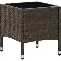 Syfax Gartentisch Braun 40x40x45 cm Poly Rattan