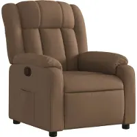 Syfax Relaxsessel aus Stoff, Braun, mit manueller Liegefunktion und Seitentasche, 78x92x98 cm