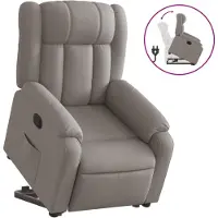 Syfax Relaxsessel mit Aufstehhilfe Taupe Stoff