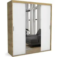 Furnlux Classic FURNLUX Garderobenmatte A Weiss Und Braun 190cm / Hauptfarbe: Weiß / Abmessungen: 190 x 60 x 205 cm