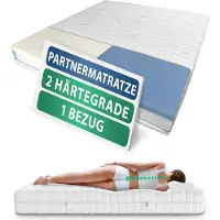 AM Qualitätsmatratzen | Premium 7-Zonen Partnermatratze 140x200 cm - H2 & H3 - Taschenfederkernmatratze (480 Federn/2m²)
