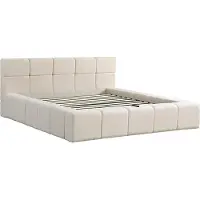 HOME DELUXE LED Bett aus Teddy-Stoff inkl. Stauraum – Beige, 160 x 200 cm | Polsterbett mit Beleuchtung & Matratze für modernen Schlafkomfort