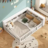 MODFU Kinderbett 140×200 Doppelbett mit rausfallschutz,Tagesbett mit Matratze,Schlafsofa,Jugendbett mit Steckdose und usb,Weiß