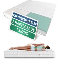 AM Qualitätsmatratzen | Premium 7-Zonen Partnermatratze 200x200 cm - H2 & H3 - Taschenfederkernmatratze (1000 Federn/2m²)