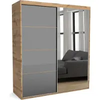 Furnlux Classic FURNLUX Garderobenmatte A Grau Und Braun 130cm / Hauptfarbe: Grau / Abmessungen: 130 x 60 x 205 cm