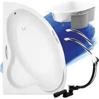 Besco BADLAND Eckbadewanne Badewanne Ada 160x100 Links mit Styroporverkleidung und Handgriffe | Ablauf & Füße GRATIS !