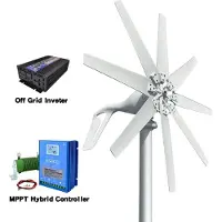 OEM Windkraftgenerator, MPPT-Hybridregler, 1000W kleine horizontale Windmühle, Mit Wechselrichtersystem-a, 1000W-a, 12V