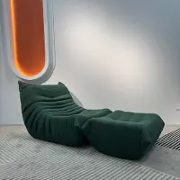 360Home Sofa mit Hocker Polstermöbel Sessel Relaxsofa Wohnzimmersofa Grün