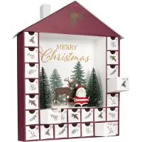 Ed Brubaker Haus 2025 - Adventskalender zum Befüllen - DIY Weihnachtskalender mit Keramik Weihnachtsmann - Kalender mit 24 Türchen - 44 cm