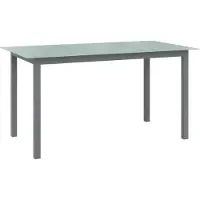 Prolenta Maison Exclusive - Gartentisch Hellgrau 150x90x74 cm Aluminium und Glas