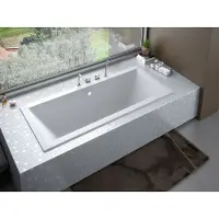 Besco Badewanne Rechteck Quadro SLIM 170x75 Rand 15mm mit Ablaufgarnitur, Füßen und Styroporverkleidung mit Ablage 4cm GRATIS