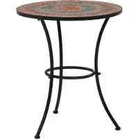 Syfax Mosaik-Bistrotisch Orange/Grau 60 cm Keramik