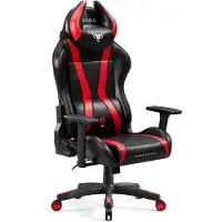 Diablo Chairs Diablo X-Horn Gaming Stuhl Bürostuhl Schreibtischstuhl 3D Armlehnen Ergonomisch Nacken/- Lendenkissen Wippfunktion Farbe: Schwarz-Rot, Größe Small