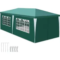 HENGDA Pavillon Garten mit Spiralschläuchen und großen Fenstern mit 3 abnehmbaren Seitenteilen tragbares wasserdichtes Zelt Partyzelt, Gartenpavillon,für Party Hochzeiten Camping