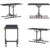 vidaXL Gartentisch Braun 110×53×72 cm Glas und Poly Rattan - Gartentisch - Gartentische - Outdoor-Tisch - Outdoor-Tische