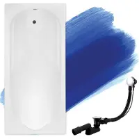 Badland Badewanne Rechteck Bona 190x80 mit Ablaufgarnitur und Füßen GRATIS ohne Verkleidung