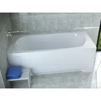 Besco Badewanne Rechteck Bona 150x70 mit Acrylschürze, Füßen und Ablaufgarnitur GRATIS