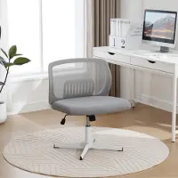 STILVORA um 360° drehbar Bürostuhl,Armlose Lesesessel mit breitem Polster,Wohnzimmerstuhl zum Sitzen im Schneidersitz geeignet,Wippfunktion&Höhenverstellung,Grau