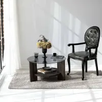 Dmora Couchtisch Alnitak 75x75x40h cm Schwarz mit Zeitschriftenablage