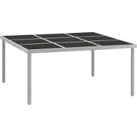 vidaXL "2026 Promotion" Garten-Esstisch 170x170x74,5 cm Glas und Stahl - Gartentische CC6953