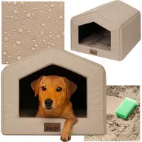 PillowPrim Hundehütte für Zuhause R1 – 45x51x30 cm – Weiches Hundebett mit Kissen – Waschbar & Wasserdicht |