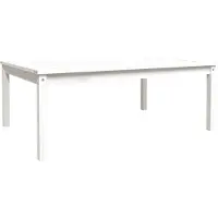 Syfax Gartentisch Weiß 121x82,5x45 cm Massivholz Kiefer