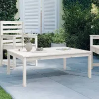 ZMH Gartentisch Weiß 121x82,5x45 cm Massivholz Kiefer