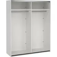Dmora Großer Mehrzweckschrank Janelle, Multifunktionale Möbel, Schuhschrank, Besenschrank, 179x62 h220 cm, Weiß