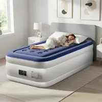 FCH LEADZM Luftmatratze mit eingebauter Pumpe,190 x 99 x 45CM Blow-up-Matratze mit weicher stromfleischiger Oberseite, Aufblasbarer Mattress