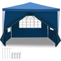 TolleTour Garten Pavillon mit Spiralschläuchen mit Seitenteilen zwei Türen wasserdichtes Zelt