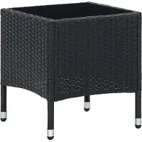 The Living Store Gartentisch Schwarz 40x40x45 cm Poly Rattan