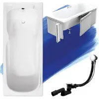 Badland Badewanne Rechteck Majka 120x70 mit Ablaufgarnitur, Füßen und Styroporverkleidung GRATIS