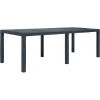 Syfax Gartentisch Anthrazit 220x90x72 cm Kunststoff Rattan-Optik