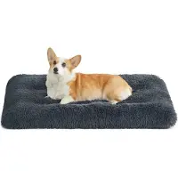 Feandrea Hundebett, Haustiermatte, weich, 95 x 60 cm, weiche Füllung, maschinenwaschbar, Kissen für Hunde, multifunktional, dunkelgrau