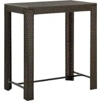 Syfax Garten-Bartisch Braun 100x60,5x110,5 cm Poly Rattan