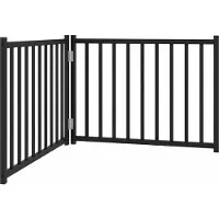 vidaXL 2-tlg. Hundetor Faltbar Schwarz 160 cm Massivholz Tanne