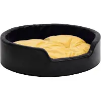Syfax Hundebett Schwarz-Gelb 99x89x21 cm Plüsch und Kunstleder