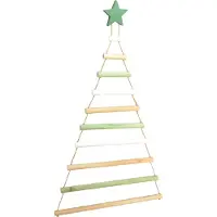 Viana Hängedeko Weihnachten Holz Weihnachtsbaum mit Stern, Deko Baum 59cm