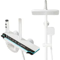 OEM Duscharmatur Set, Digitalanzeige für die Temperatur, Höhenverstellbar, Heiß Kalt Weiß