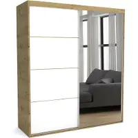Furnlux Classic FURNLUX Garderobenmatte C Weiss Und Braun 200cm / Hauptfarbe: Weiß / Abmessungen: 200 x 60 x 205 cm