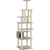 Syfax Kratzbaum mit Sisal-Kratzsäulen Hellgrau 183 cm