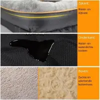 Merkloos s orthopädisches Hundekissen – XL-Hundebett aus Memory-Schaum – 102 x 77 x 23 cm – Abnehmbarer/waschbarer Bezug – Grau