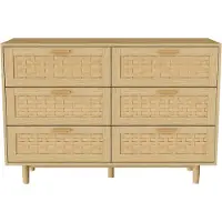 StarTech.com Kommode aus Holz und Rattan - 6 Schubladen - Klassischer Stil - Paneelholz - Selbstmontage - Für Schlafzimmer/Wohnzimmer