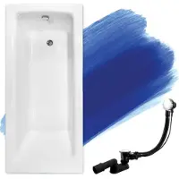Badland Badewanne Rechteck Talia 170x75 mit Ablaufgarnitur und Füßen GRATIS ohne Verkleidung