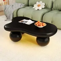 MODFU Couchtisch mit wolkenform-Design Cloud-Kaffeetisch mit 16 Farben wählbar-LED Beleuchtung,Beistelltisch mit rundbein-Design,Wolkenform-Design,Schwarz
