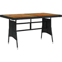 Prolenta Maison Exclusive - Gartentisch Schwarz 130x70x72cm Poly Rattan & Massivholz Akazie