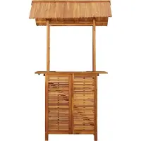 vidaXL Hochwertigen Möbel Gartentische - Braun Outdoor-Bartisch mit Dach 113x106x217cm Akazie Massivholz NEU3669356