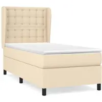 Syfax Boxspringbett mit Matratze Creme 90x200 cm Stoff