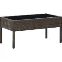 ZMH Gartentisch Braun 75x40x37 cm Poly Rattan